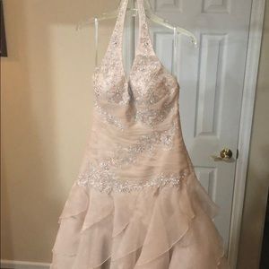 Gorgeous sequined nude/pale pink prom dress